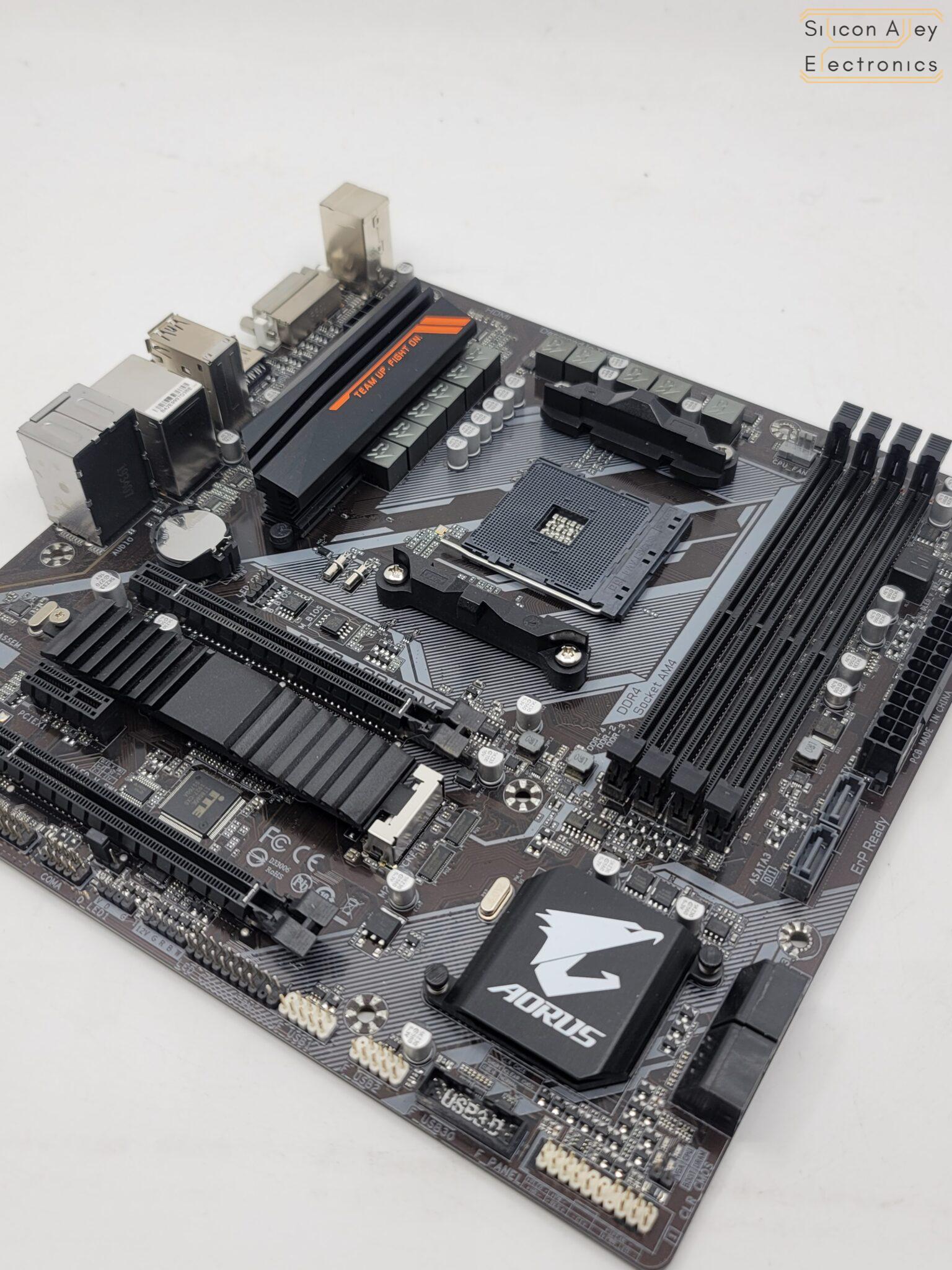 Gigabyte B450 Aorus M AMD AM4 Micro ATX Motherboard - Silicon