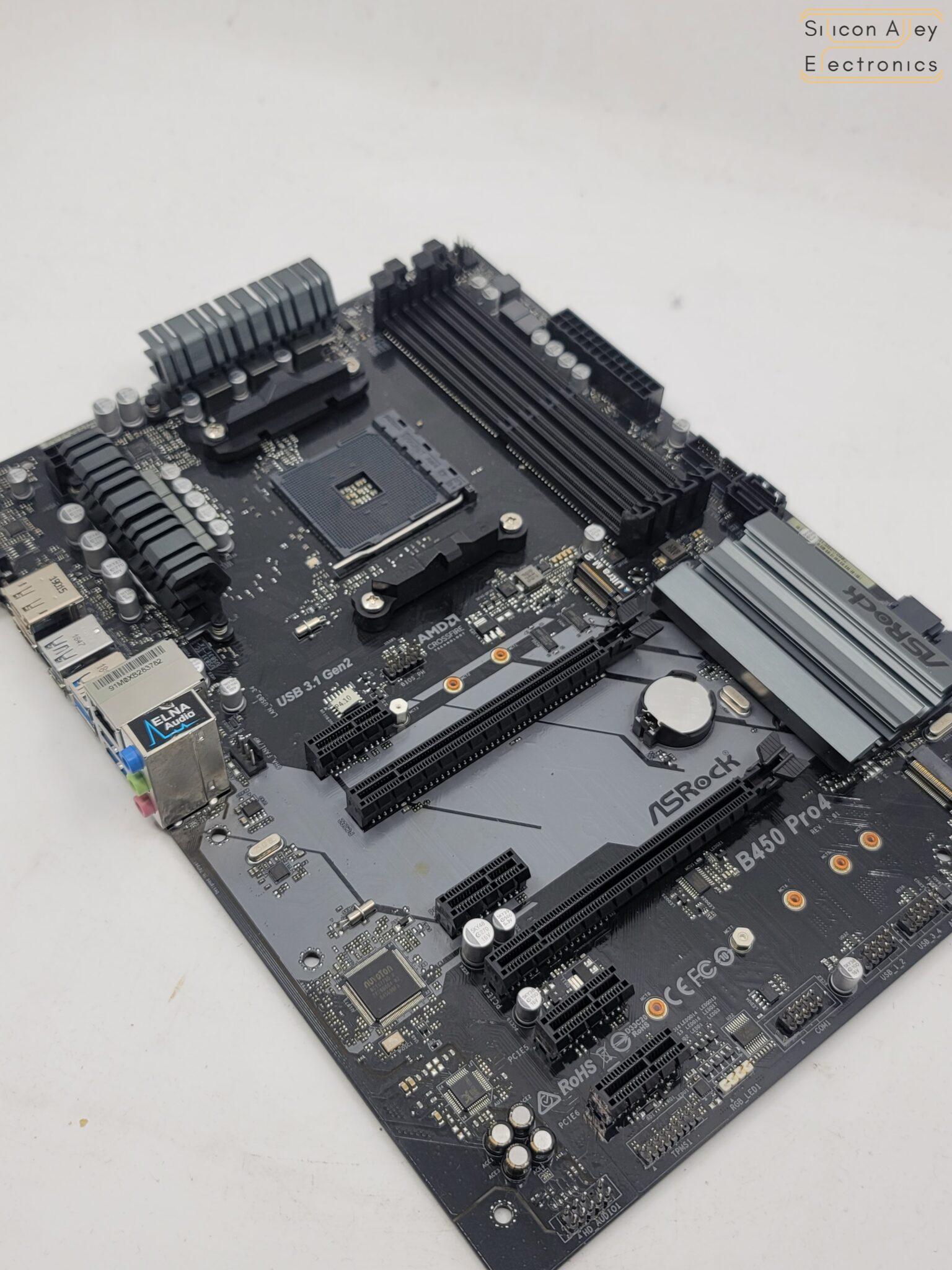 ASRock B450 Pro4 AMD AM4 ATX Motherboard - Silicon Alley Electronics