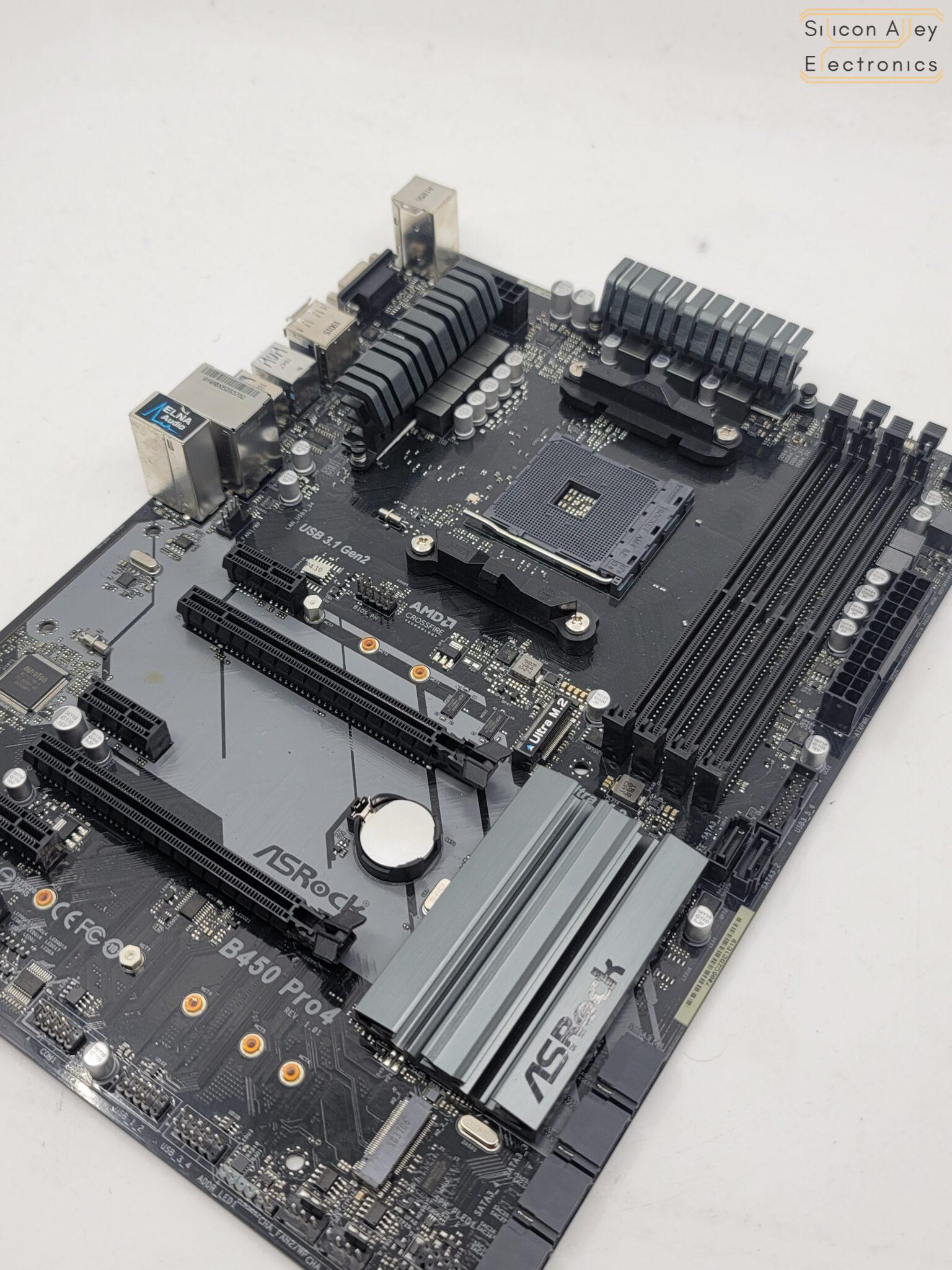 ASRock B450 Pro4 AMD AM4 ATX Motherboard - Silicon Alley Electronics