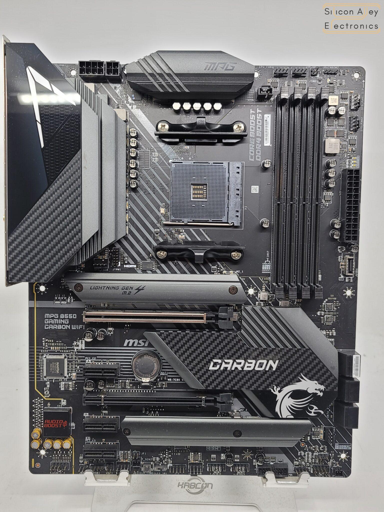 MSI MPG B550 Gaming Carbon Wifi AMD AM4 ATX Motherboard - Silicon