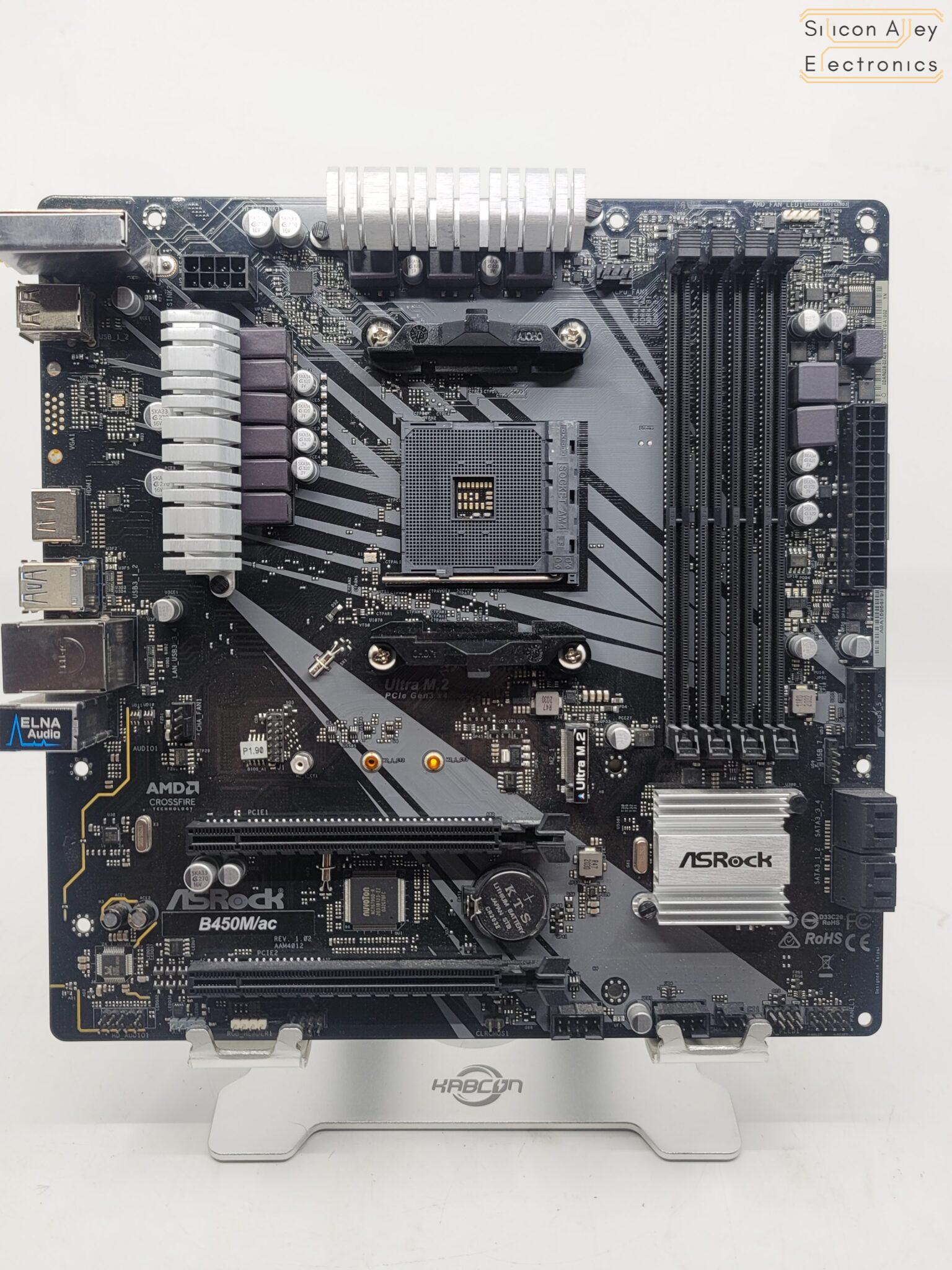 ASRock B450M/ac AMD AM4 DDR4 Micro ATX Motherboard Silicon Alley